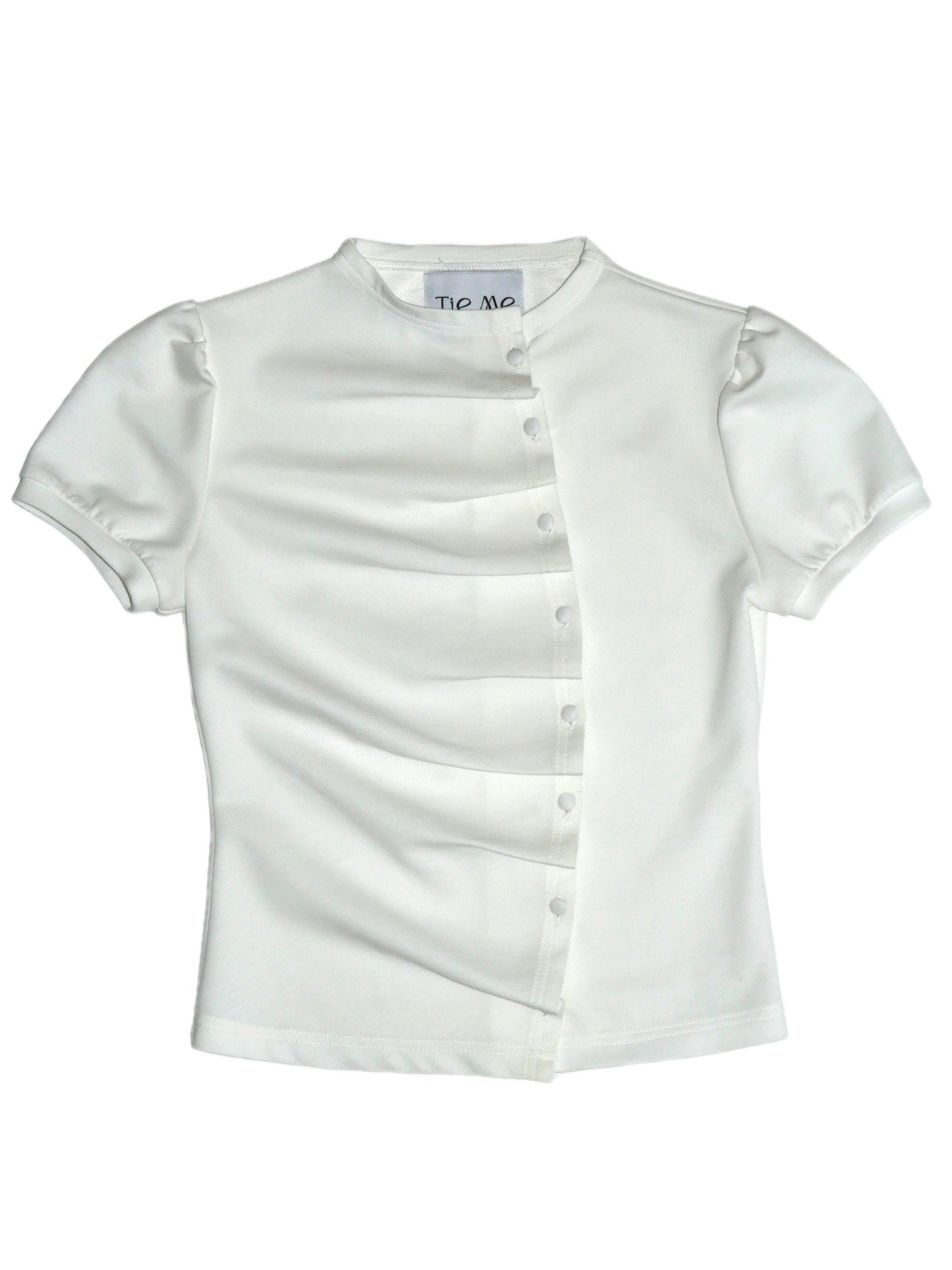 button up T-shirt-WHITE